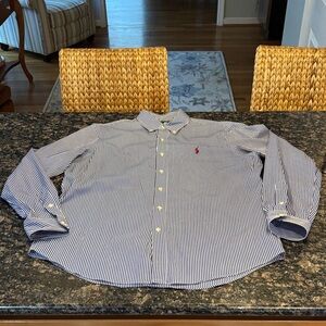 Ralph Lauren Navy and White Striped Shirt